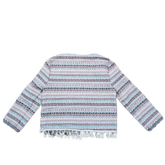 Fringe Tassel Trim Jacket JACK BB Dakota Blazer Size M Embroidered Stripe EUC - Picture 8 of 9